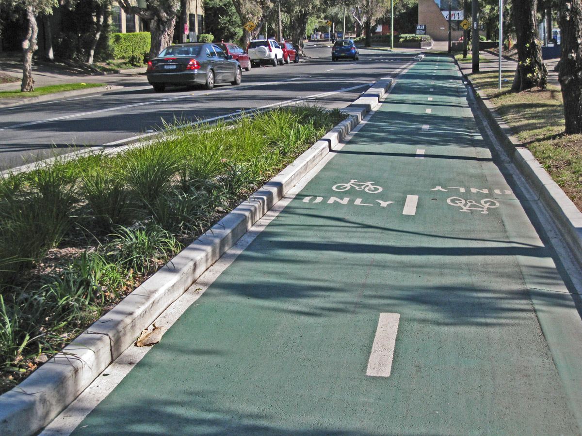 The Bourke Street cycleway in Sydney