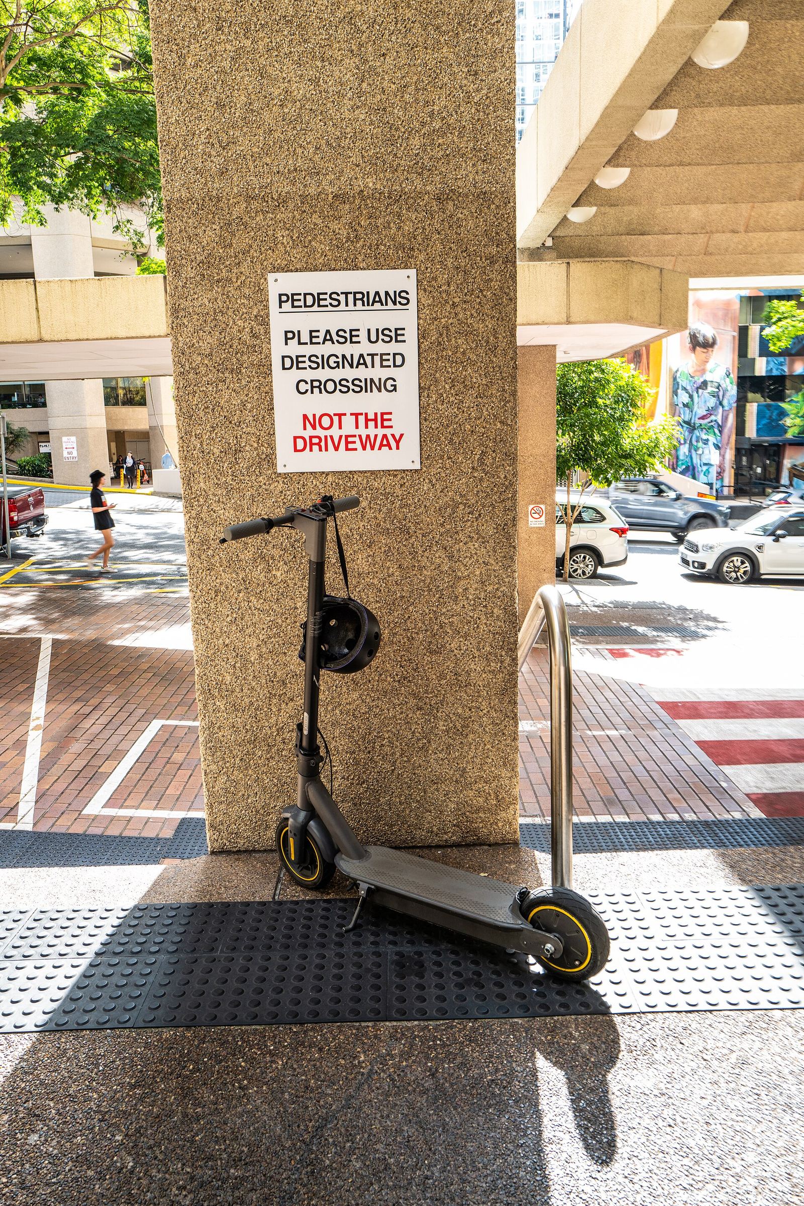 An e-scooter parked on Mary Street, Brisbane